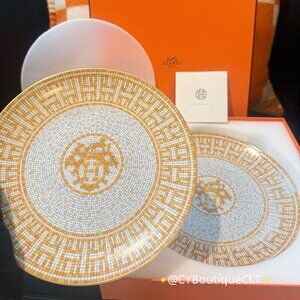 Hermès Mosaique au 24 Gold Dessert Plate Set of 2 (8.3") – Fine Porcelain – New